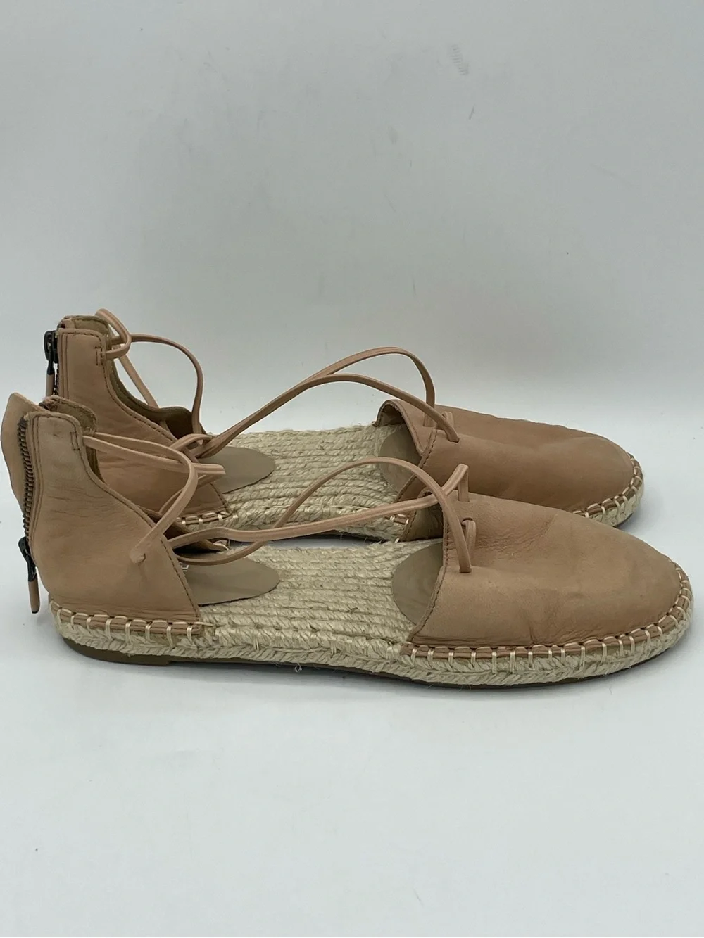 Eileen Fisher Blush Pink Suede Espadrille Slingback Sandals.
